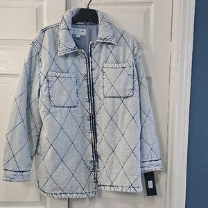 Marc New York Diamond Quilted Shacket Acid Wash Coastal Grandma NWT